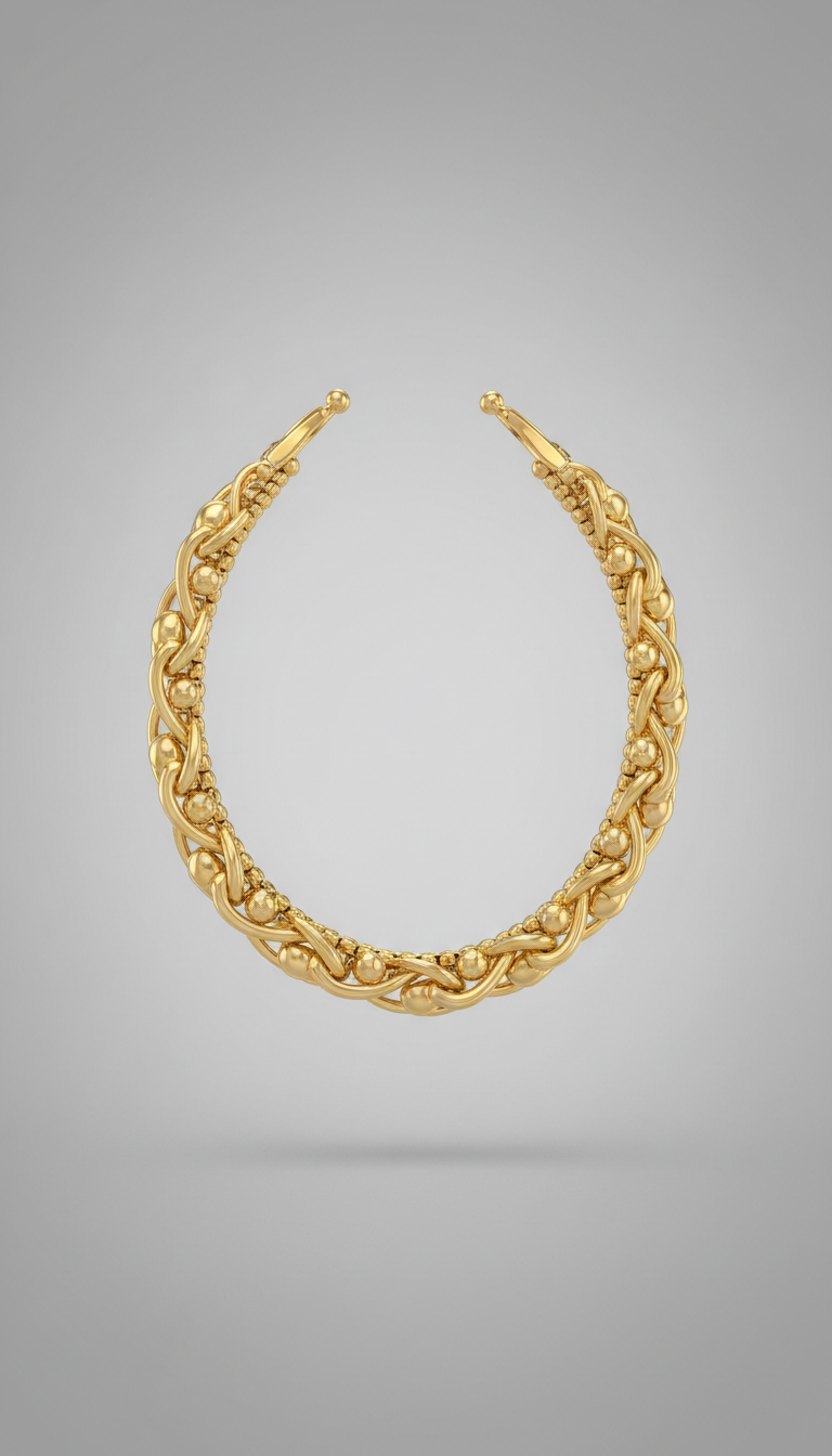 Gold choker necklace with sleek finish