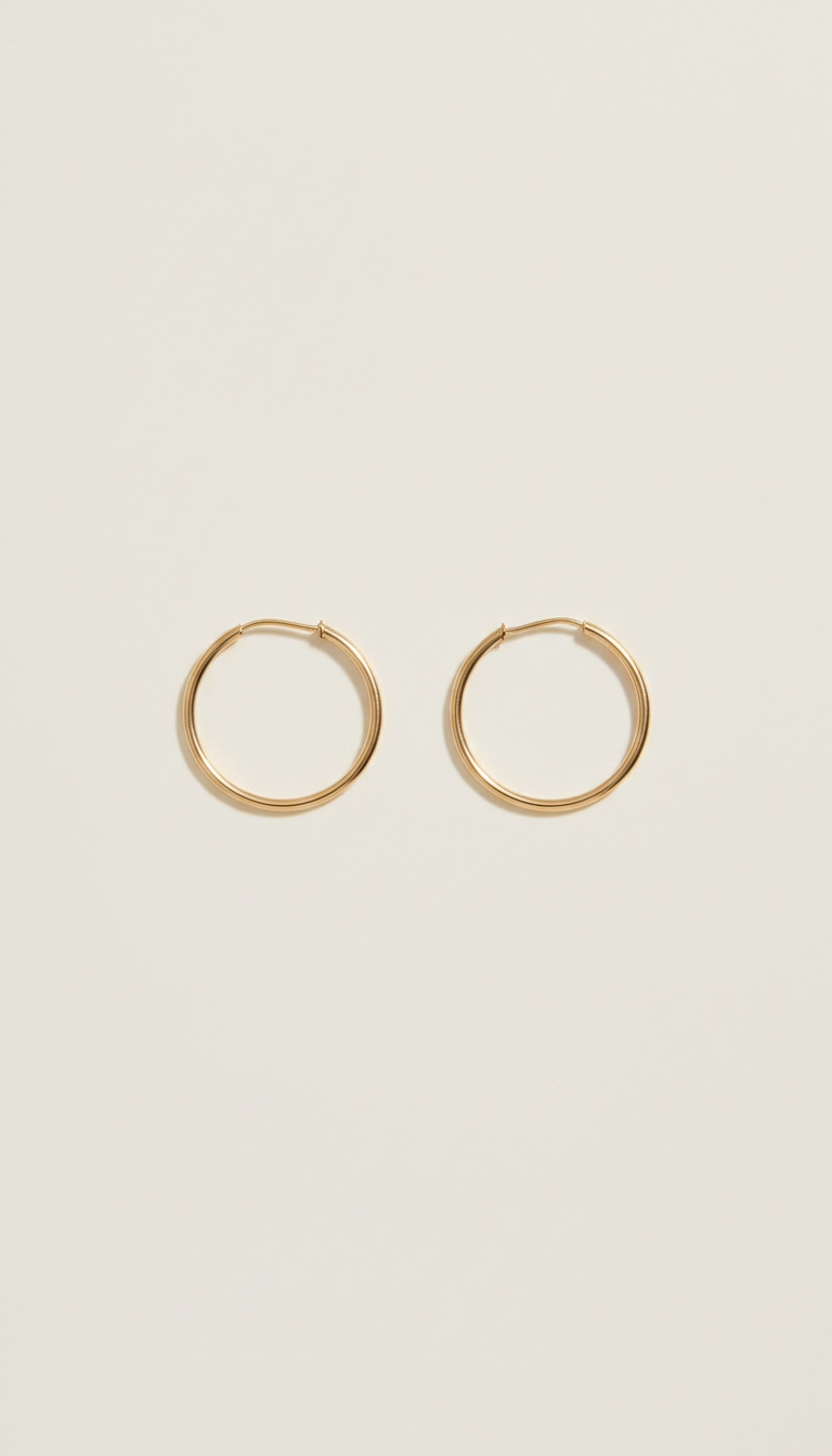 18k gold-plated slim hoop earrings