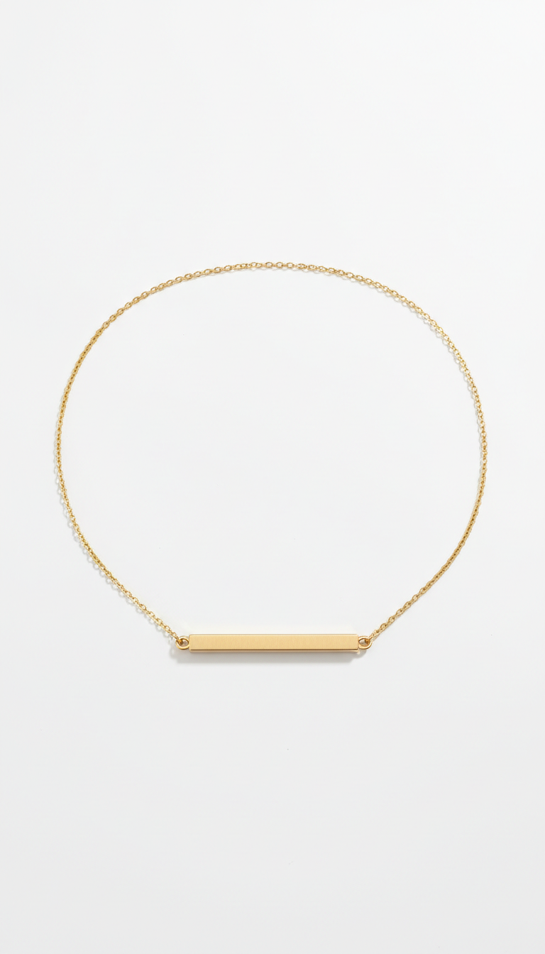 18k gold-plated bar pendant necklace