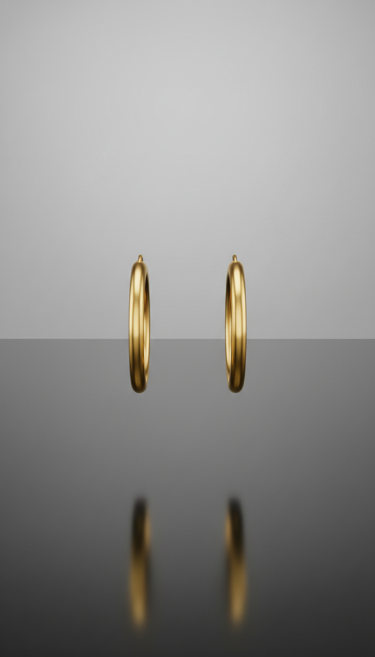 Minimalist gold hoop earrings small size