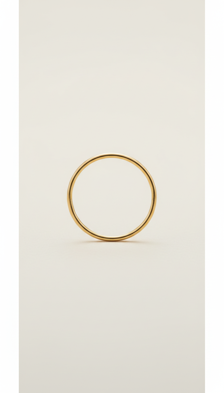 18k solid gold thin stacking ring